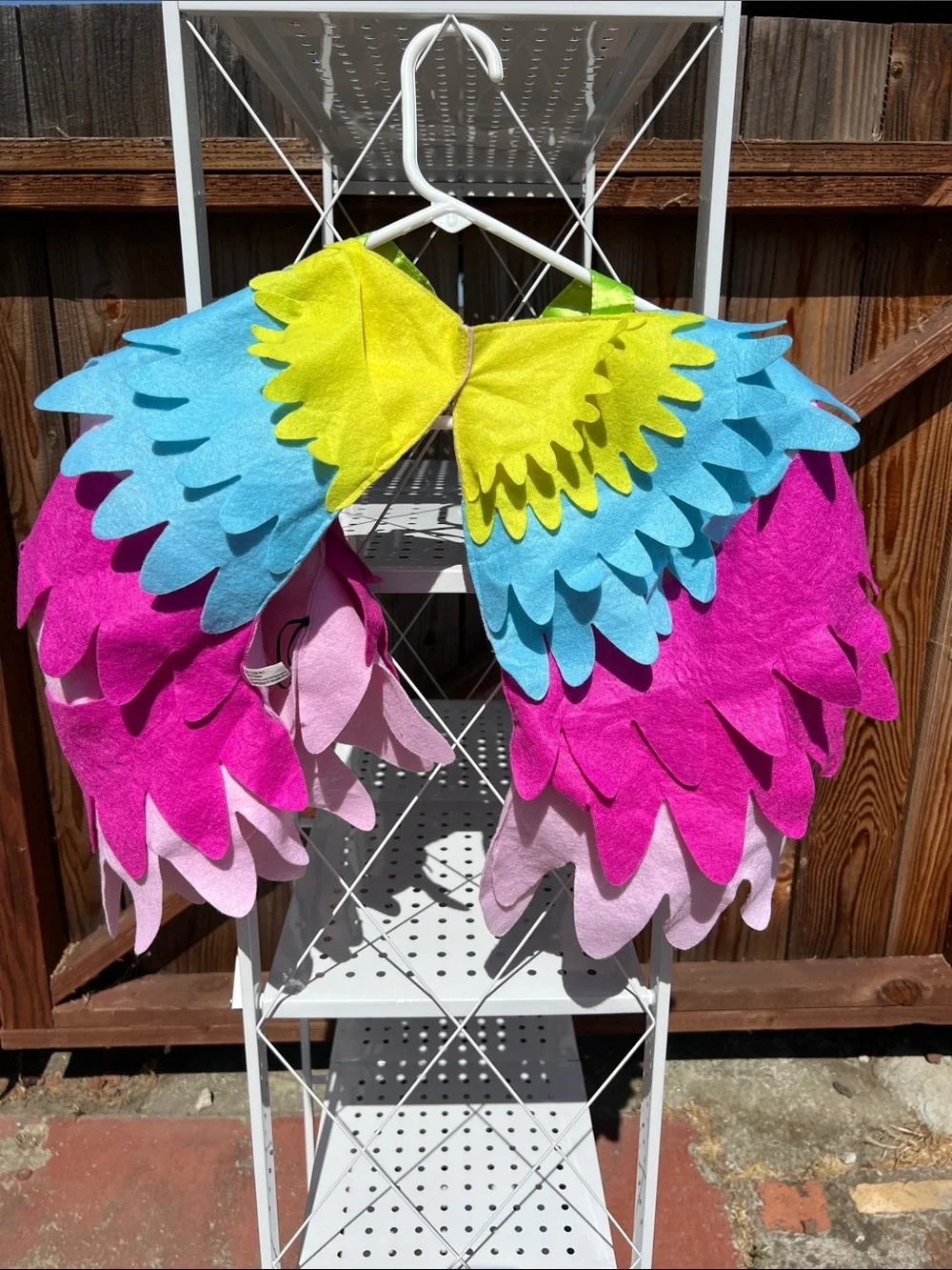 Kids Layered Feather Wing Costume - Pink, Magenta & Blue
